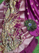 Pure Maheshwari Silk Suit - Banarasi Booty Design image 18
