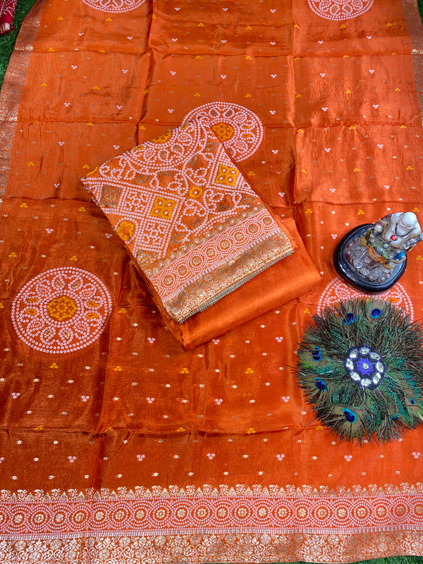 Russian Silk Suit - Bandhani Print