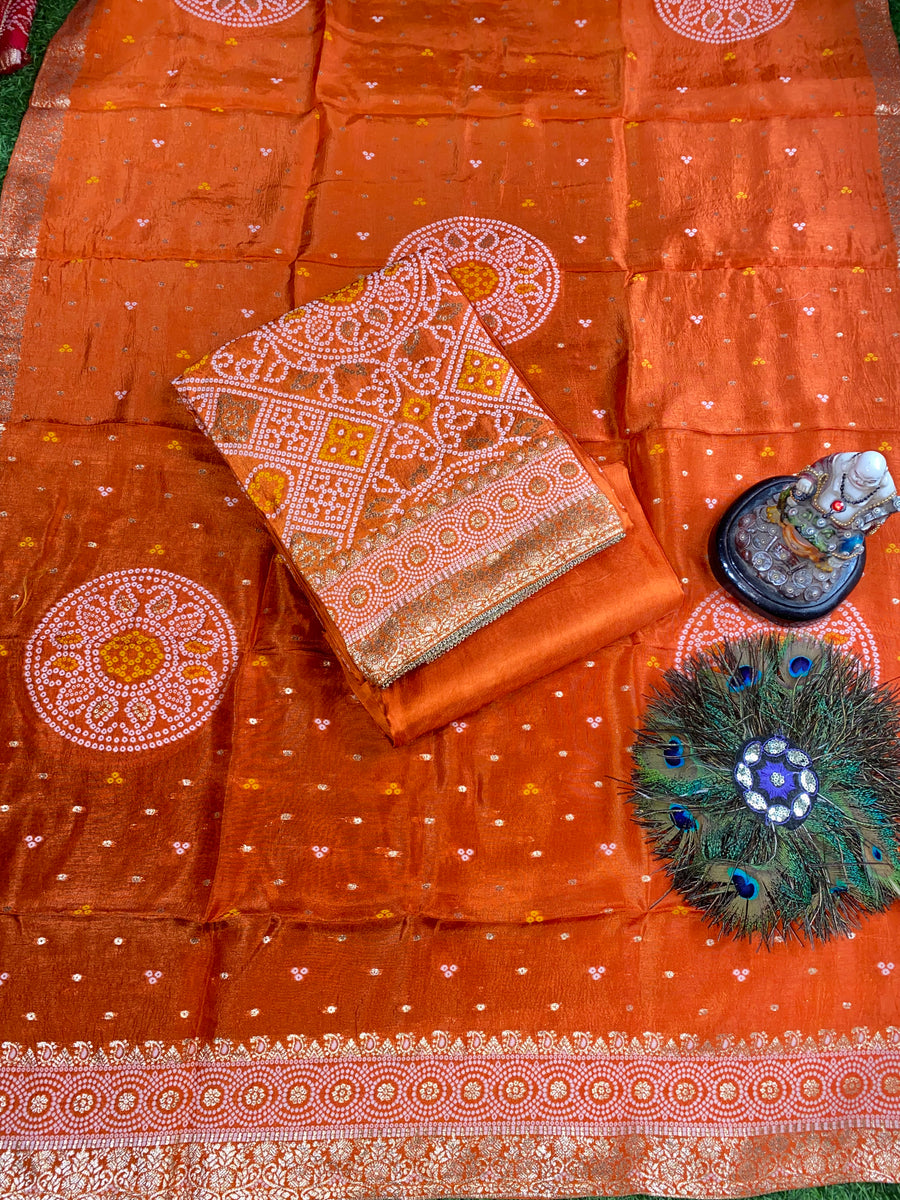 Russian Silk Suit - Bandhani Print