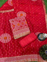 Russian Silk Suit - Bandhani Print image 2