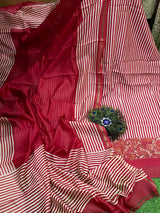 Pure Maheshwari Silk Suit - Stripe image 1
