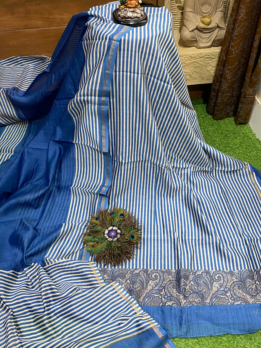 Pure Maheshwari Silk Suit - Stripe