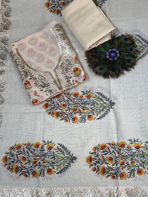 White Leather Thread Work - Pure Mul