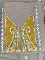 Ambisious Yellow & Pink Neck Work - Pure Mul image 4