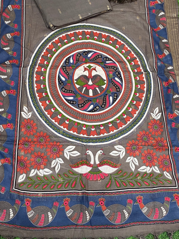 Pure Linen Unstitched Suit - Banarasi Booty Design
