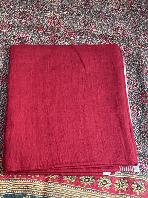 Pure Linen Unstitched Suit - Ajrakh Print Design