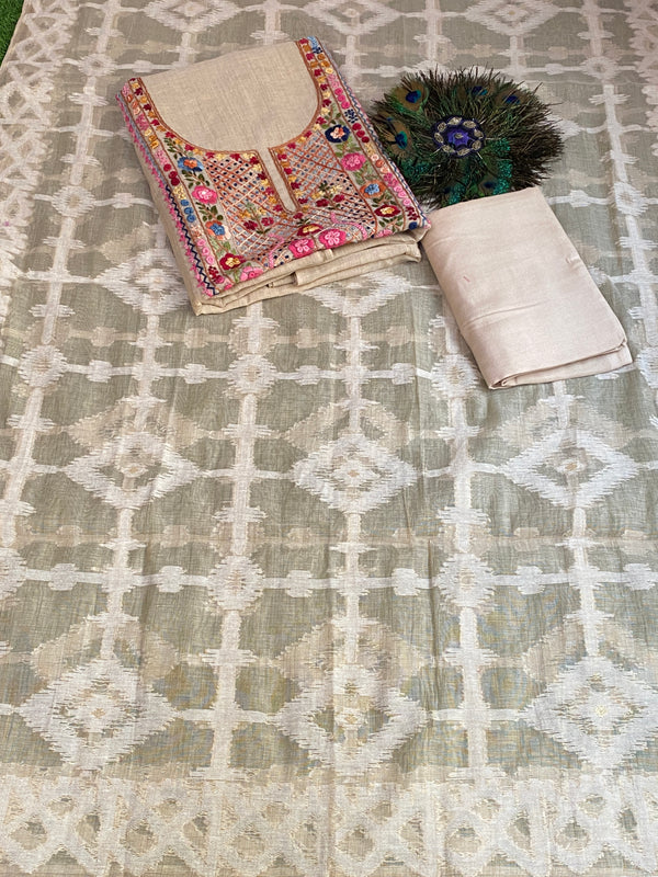 Jamdani Suit – Embroidered Knot Work