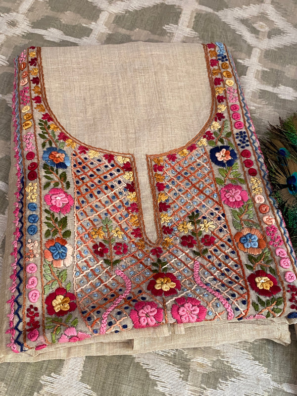 Jamdani Suit – Embroidered Knot Work