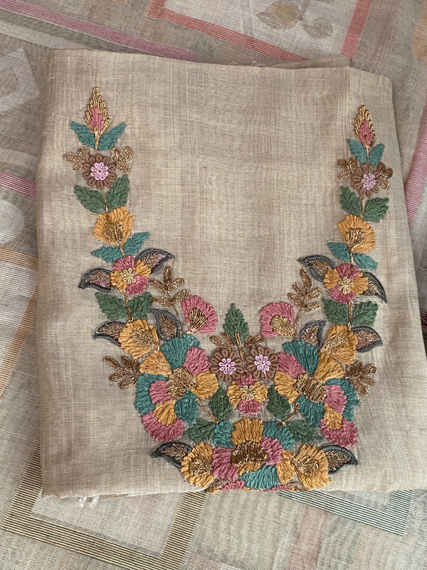 Jamdani Suit – Flower Thread Work