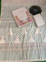 Jamdani Suit – Faded Golden Work image 1