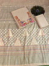 Jamdani Suit – Faded Golden Work image 2