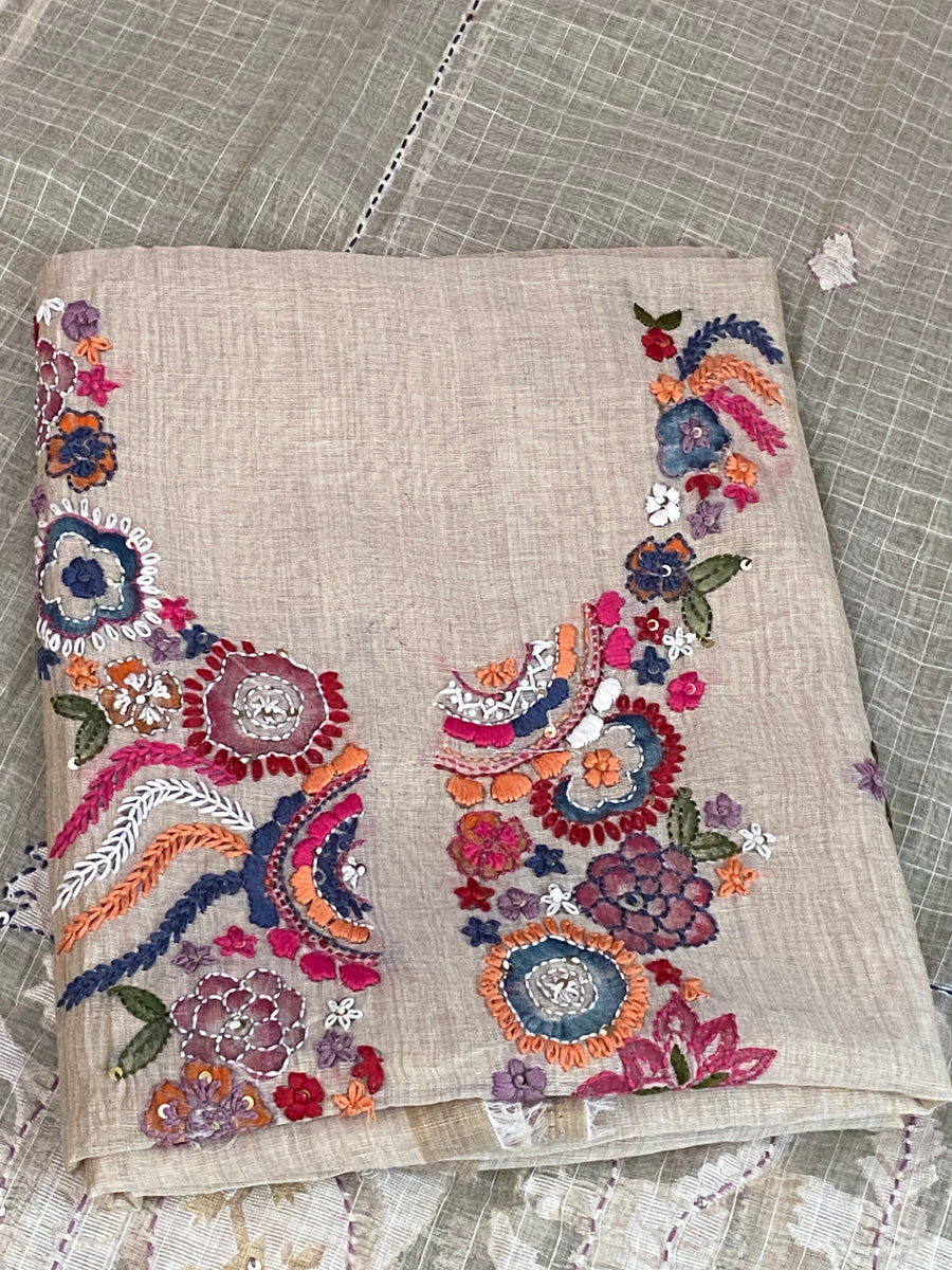 Jamdani Suit – Embroidered Knot Work