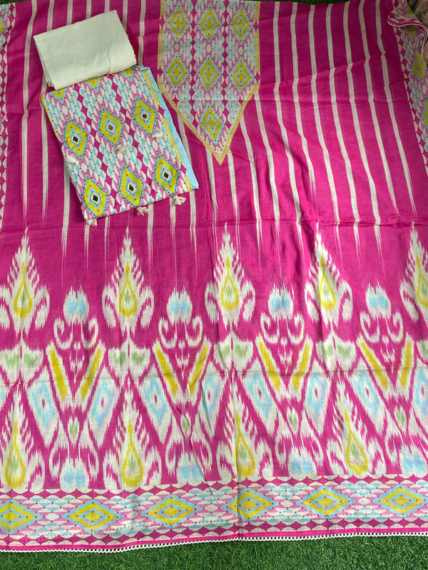 Ikkat Cotton Unstitched Suit