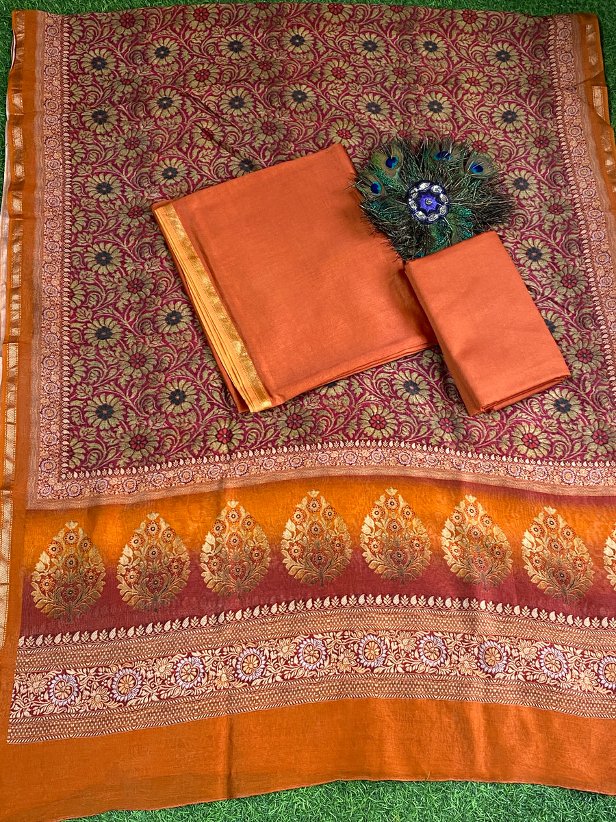 Pure Maheshwari Unstitched Suit - Classic Design