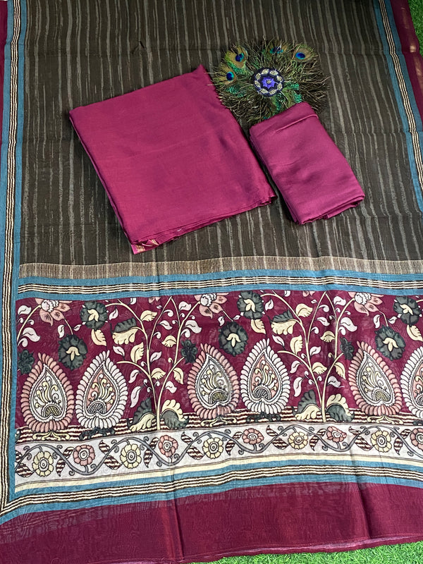 Plain Maheshwari Digital Dupatta Design