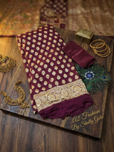 The Royal Maroon Pure Khaddi Georgette image 2