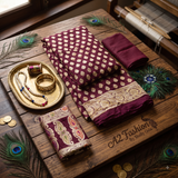 The Royal Maroon Pure Khaddi Georgette image 1