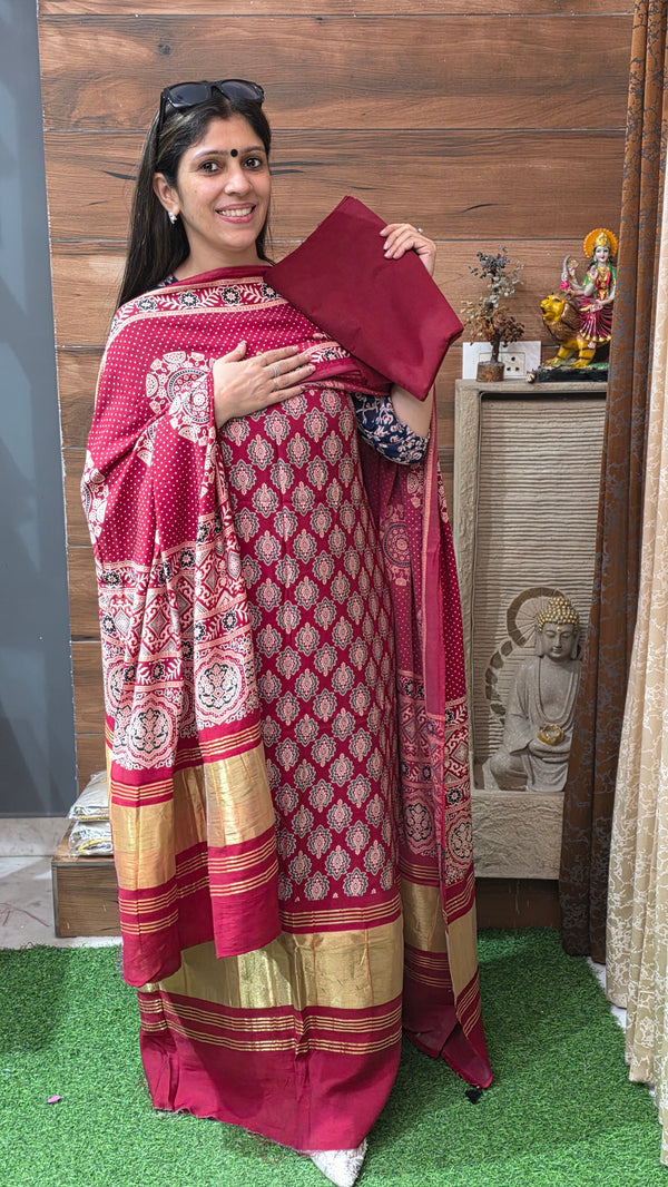 Khubsurat Red Muslin Cotton
