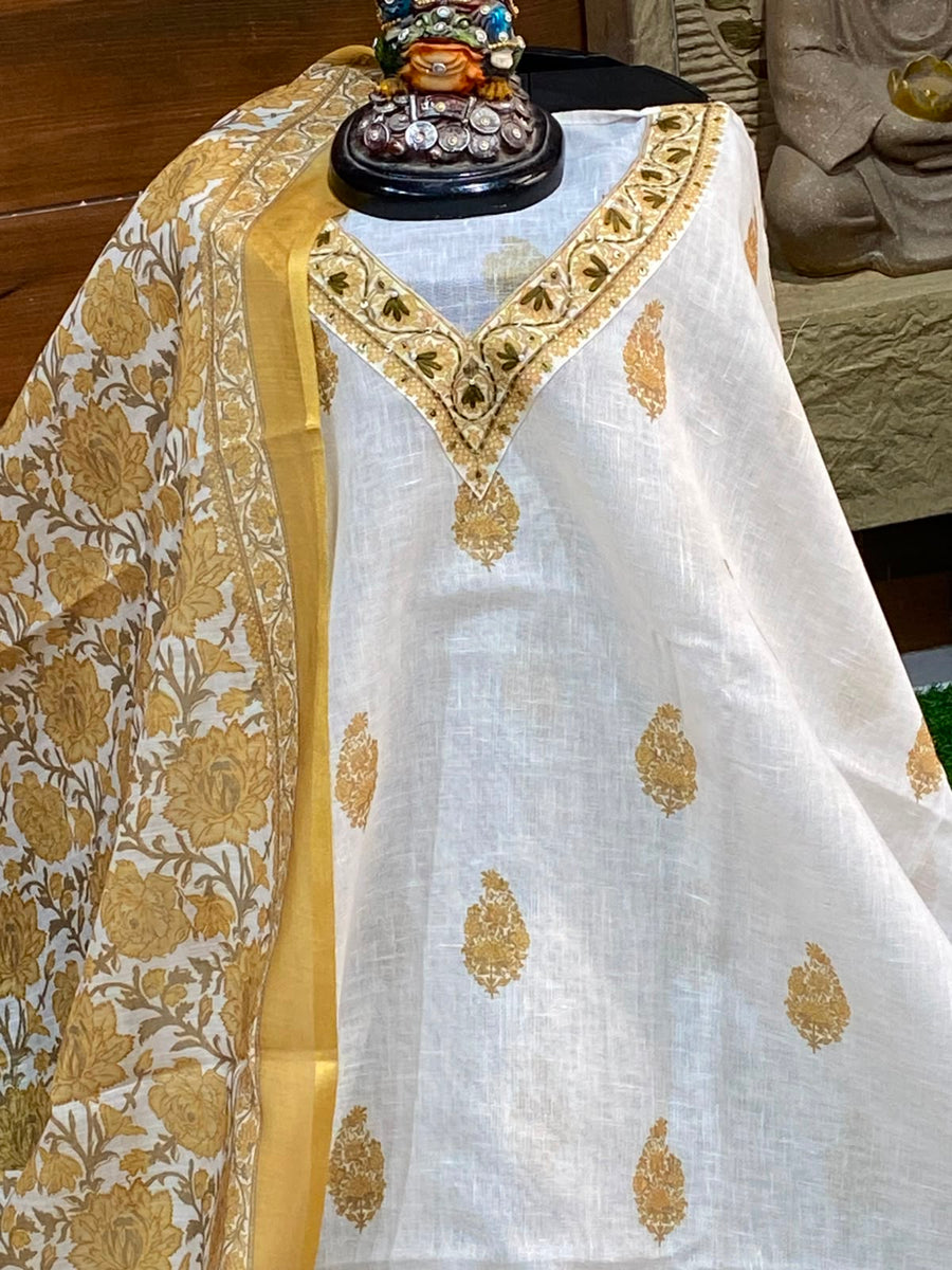 Luxury Linen Dress Material for Women