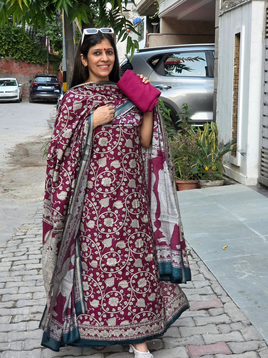 Designer Kalamkari  Maheshwari Silk ( 27 sep )
