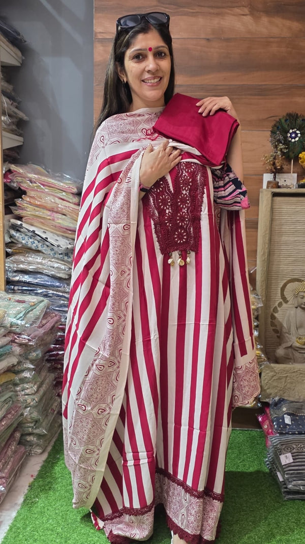 Maroon Premium Muslin Silk (Must Buy)