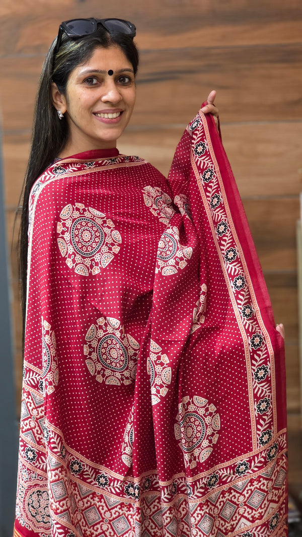 Khubsurat Red Muslin Cotton