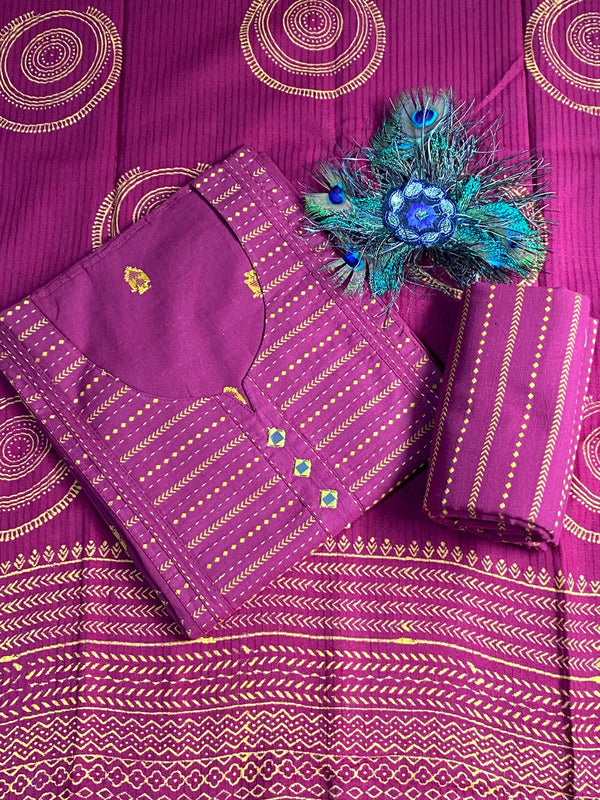 Beautiful Handloom Cotton (wine)