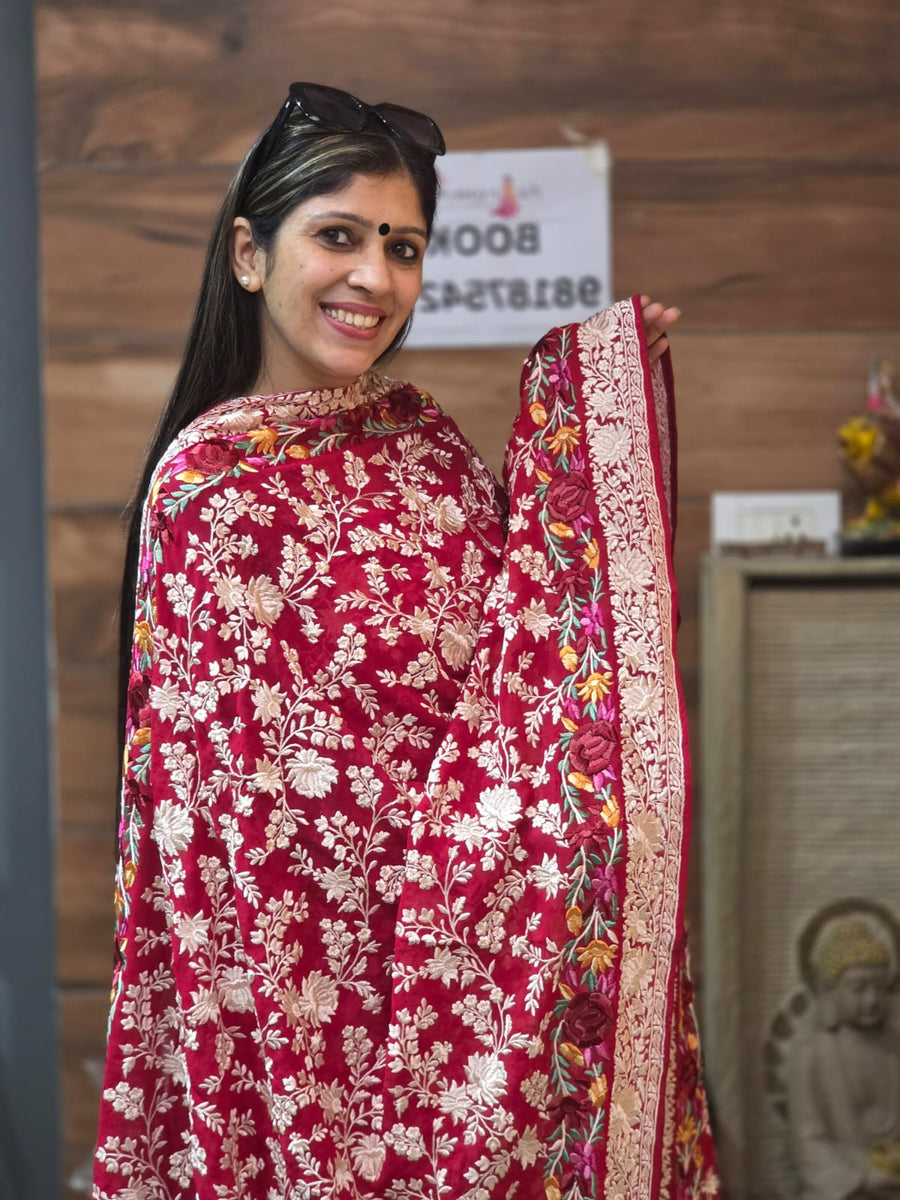 Georgette Parsi Suit – Red