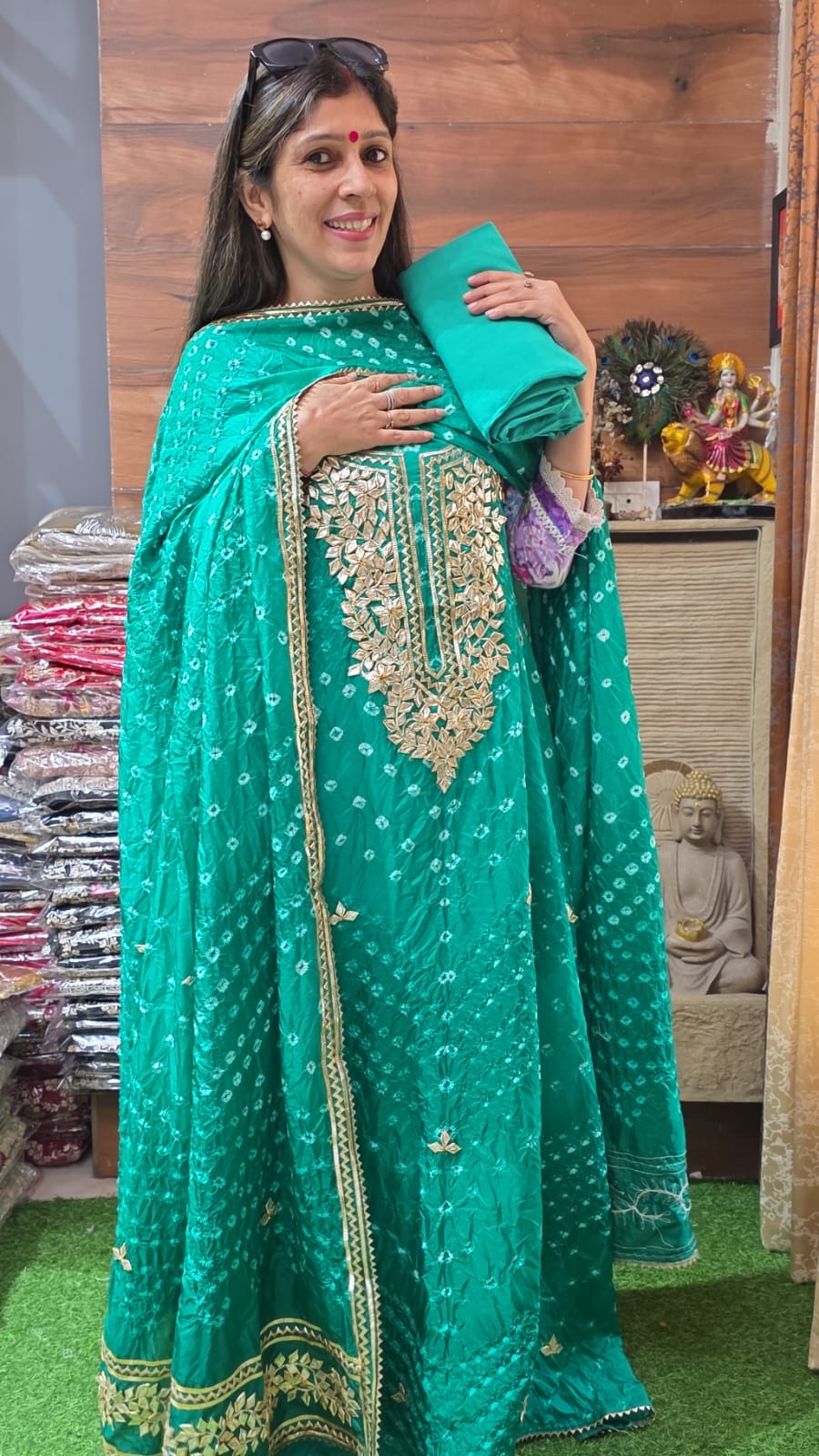 Stunning Bandhej Gotta Pati Suit