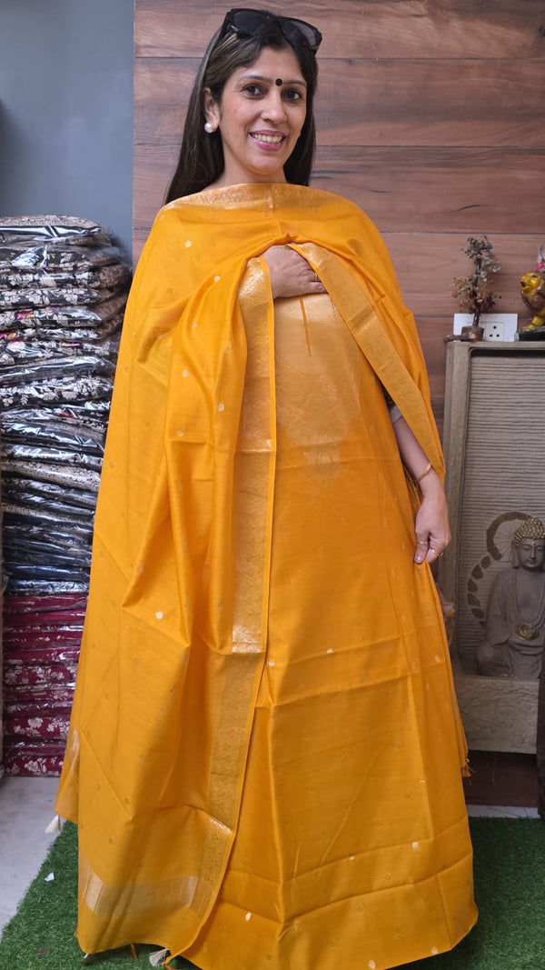 Sunshine Elegance - Pure Maheshwari Silk