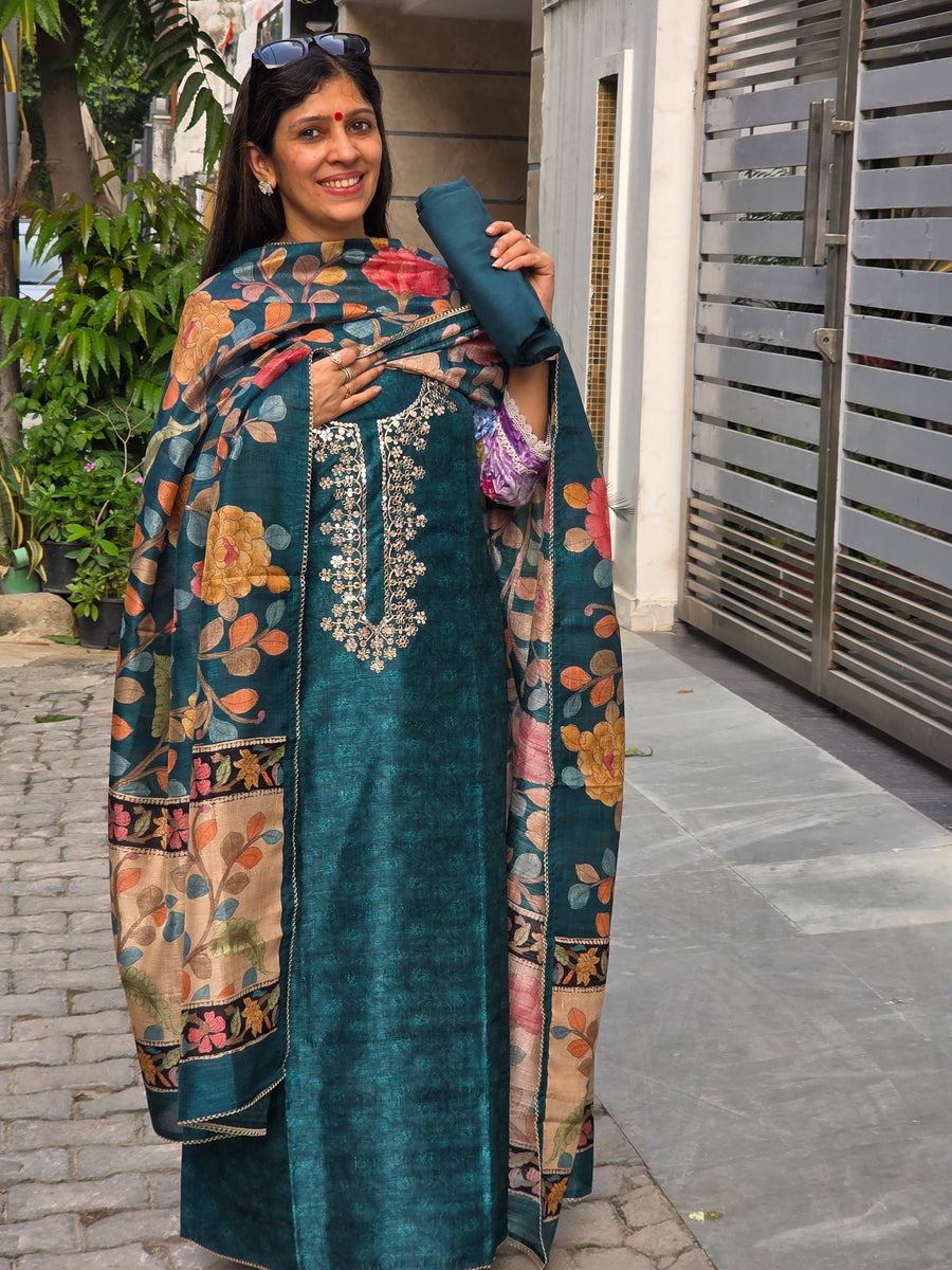 Beautiful Tussar Silk and Look at Oye Hoye Dupatta  25sep