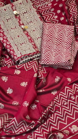 Hot Cake Modal Cotton Suit Maheroon image 2