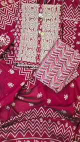 Hot Cake Modal Cotton Suit Maheroon image 1