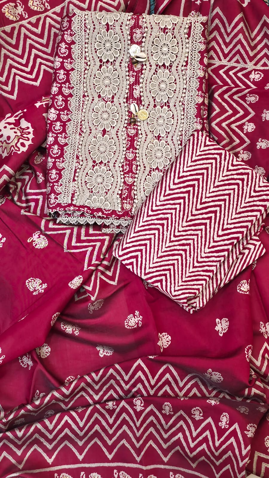 Hot Cake Modal Cotton Suit Maheroon