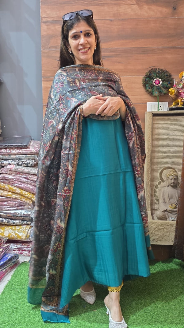 Pure Maheshwari Silk suit with Tabby Silk dupatta  ( Suit No 25 )