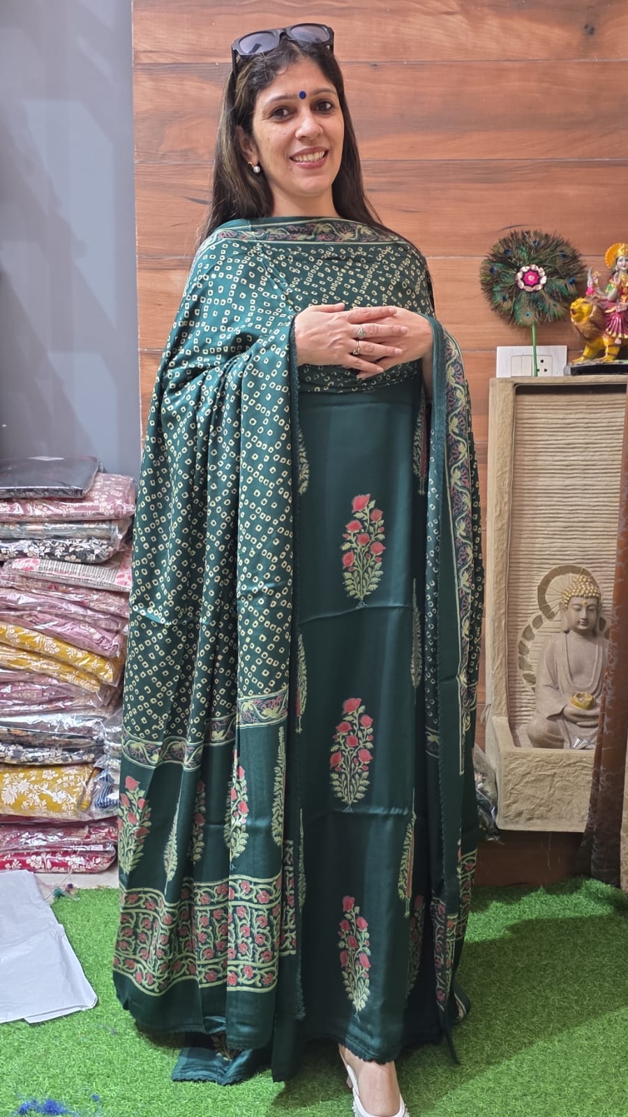 Beautiful Block Modal Silk  ( Suit No 42 )