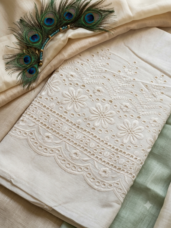Beautiful Pure Cotton with chikan plazo