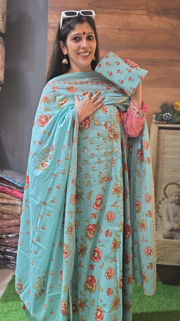Beautiful Pure Cotton Suit ( Oye Hoye Dupatta ) 23 oct