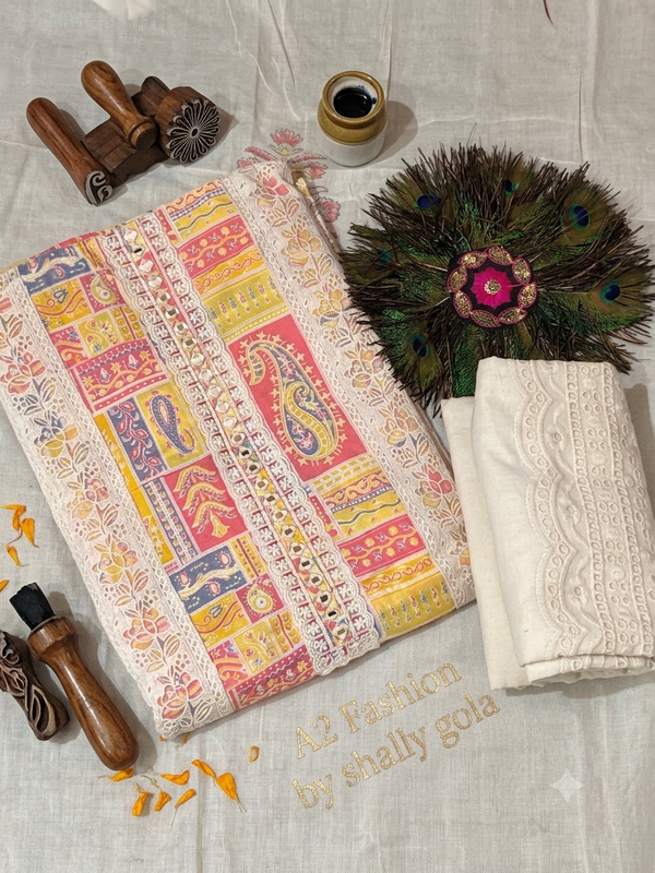 Beautiful Pure Cotton with chikan plazo