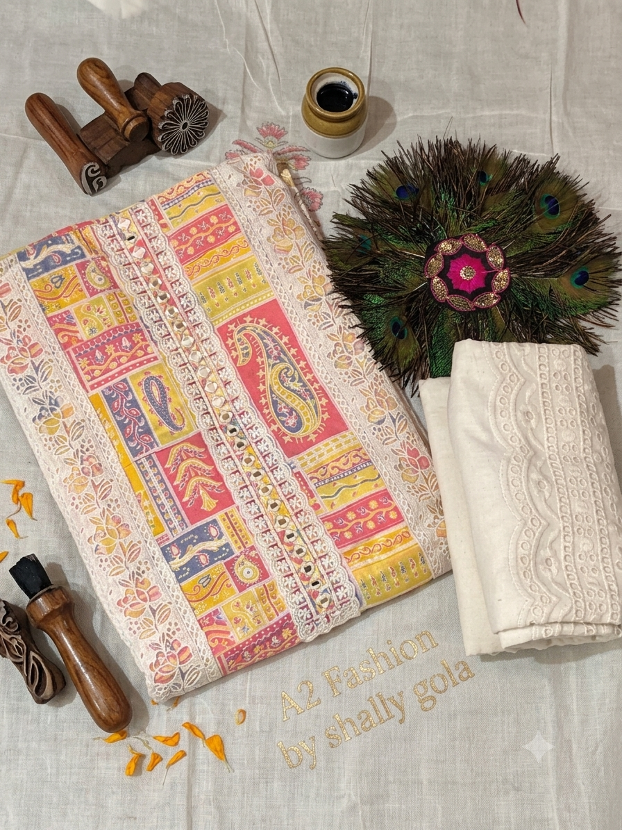 Beautiful Pure Cotton with chikan plazo