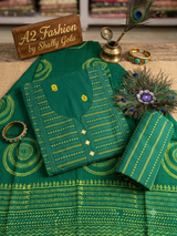 Beautiful Handloom Cotton (Green ) image 3