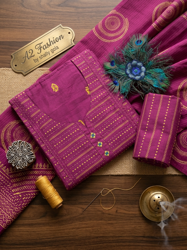 Beautiful Handloom Cotton (wine)