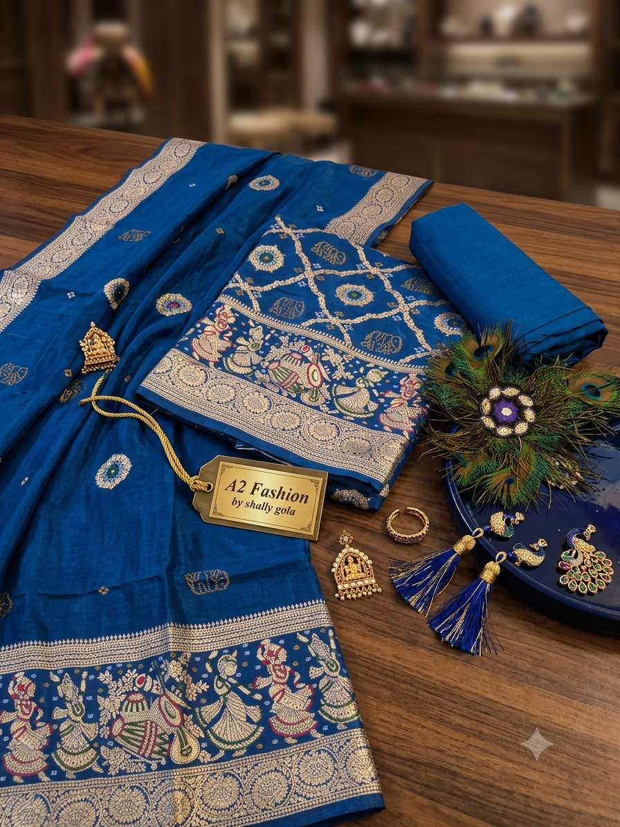 Beautiful designer Silk (Ink Blue)