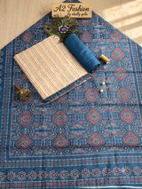 Designer Maheshwari Silk with kanta work ( Blue ) image 1