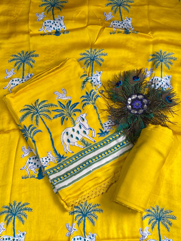 Premium Pichwai Pure Modal Silk ( Must buy wala suit hai) suit no 3