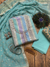 Designer Mul Chanderi Suit image 2
