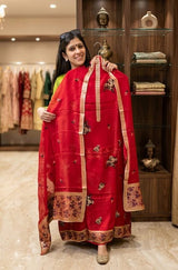 Festive Special Organza soft ( Red ) image 2