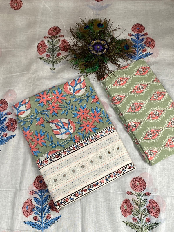 Pure Cotton with Block Print  ( Suit no 32)