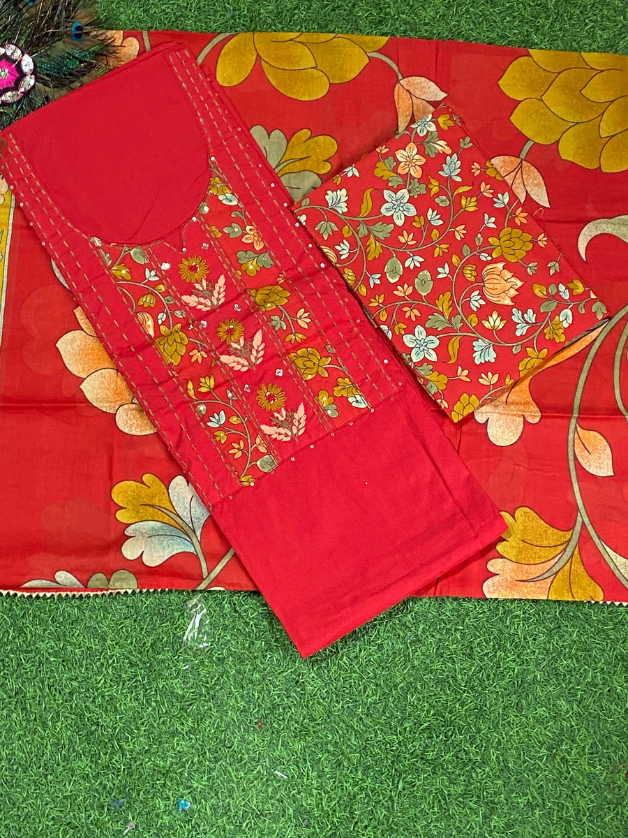 Pure Cotton Red with Oye Hoye Dupatta ( 11 Oct 26 )