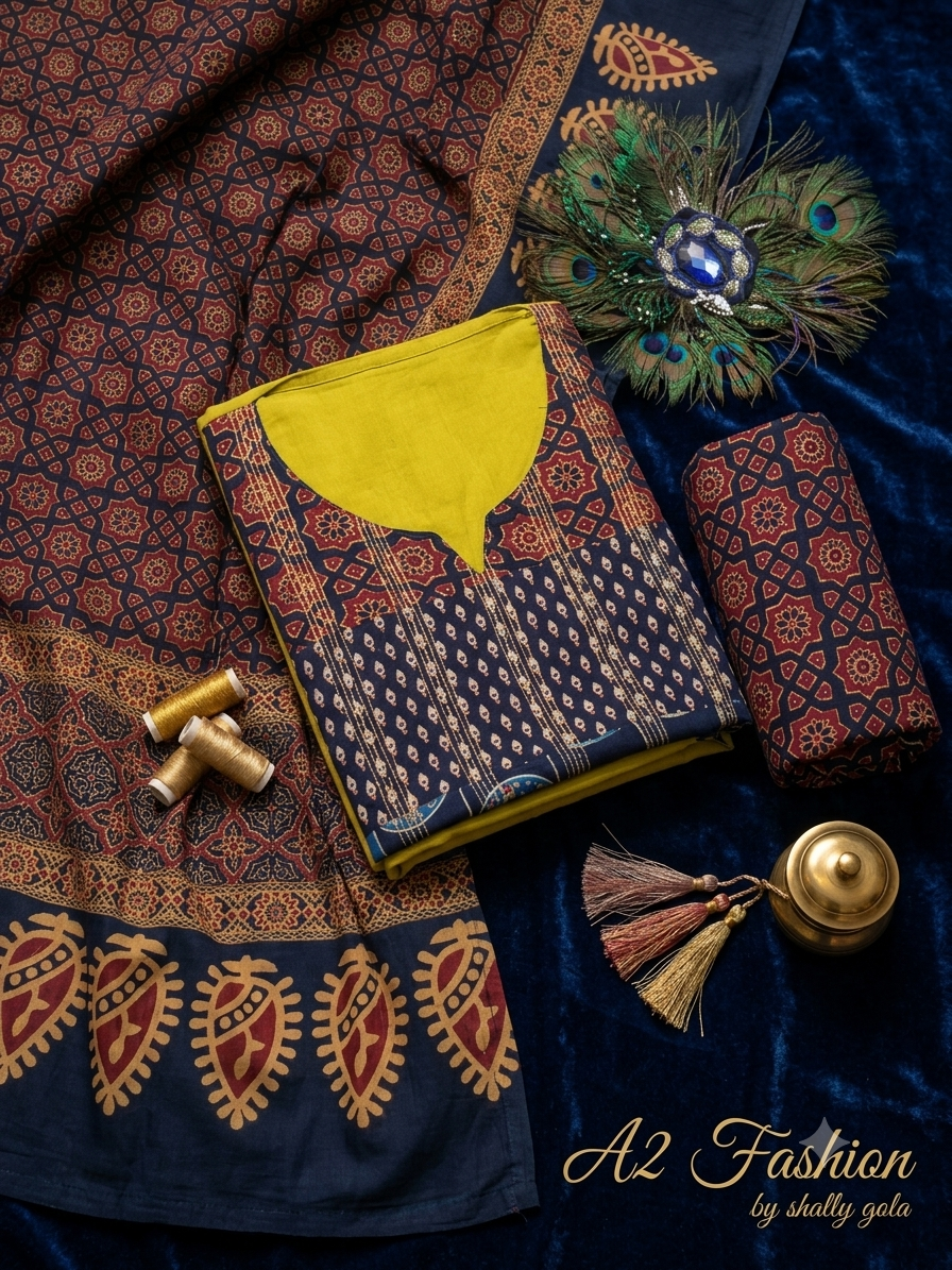Pure Cotton with Ajrak Cotton Dupatta